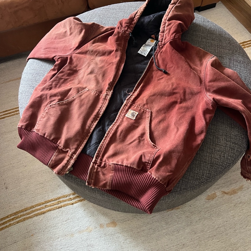 Red Hooded Jacket with Logo from Carhartt